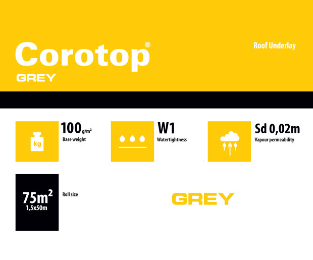 Corotop Grey Breathable Roofing Membrane