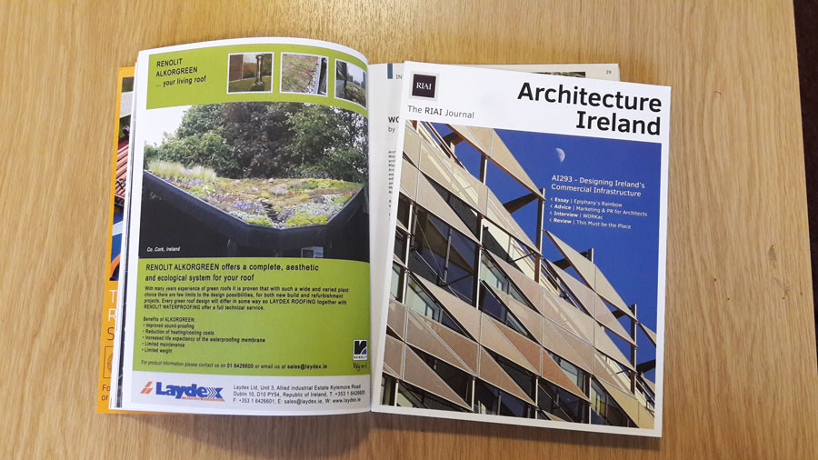 Architecture Ireland Magazine featuring our Renolit Green Roof System,