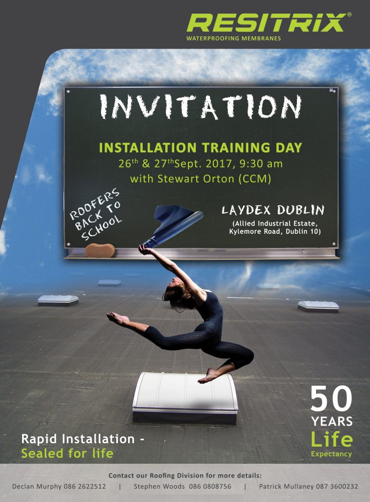 Roofers, back to school: Resitrix® Installation Training Day in Laydex Dublin!