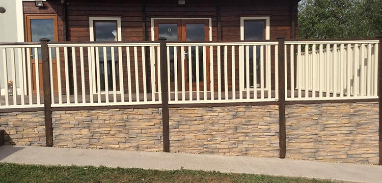 decorative stone granada frost installed on terrace
