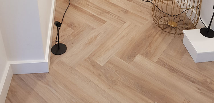 Detail of Herringbone Pattern Imperial Design Floors LVT