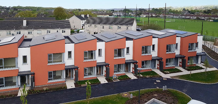 Renolit Alkorplan and Alkorsolar solar support system installed Housing-Development-Church-Rd-cork