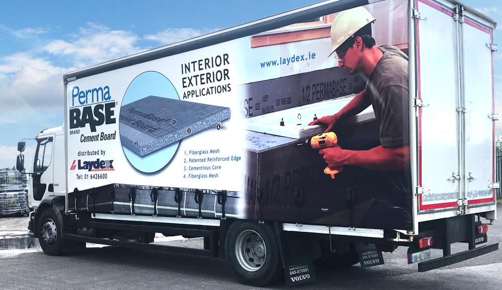 New branded curtains for the Laydex truck!