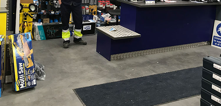 ivc vinyl floor installed in builders merchant Chadwicks in naas and lucan