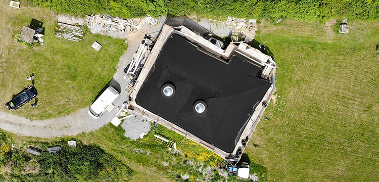 Atypical Roof Waterproofing Membrane Roof - Co Offaly, Residential House