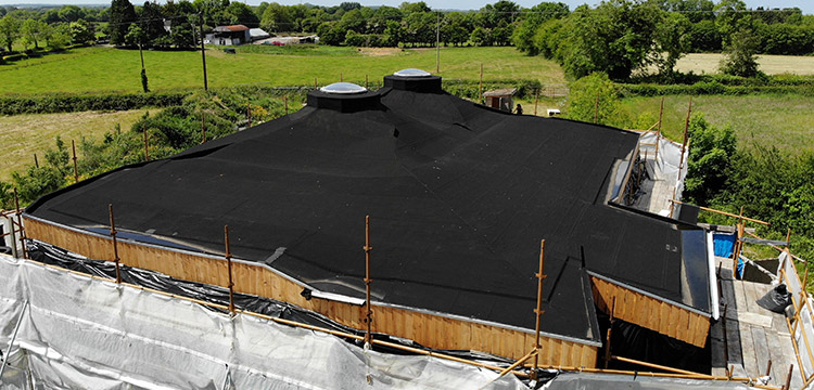 Atypical Residential Roof Waterproofing Membrane Roof - Co Offaly, Residential House