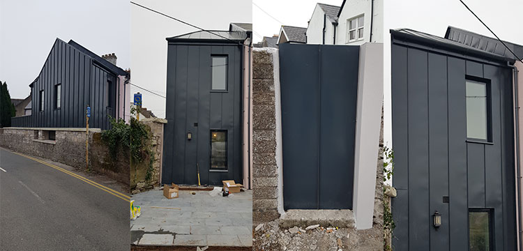 Project Overview Featuring a Unique Lindab SRP25 Metal Cladding Gate
