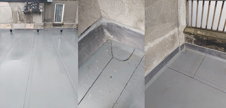Retail Roofing Project - Corners after Resitrix SR Grey Refurbishment