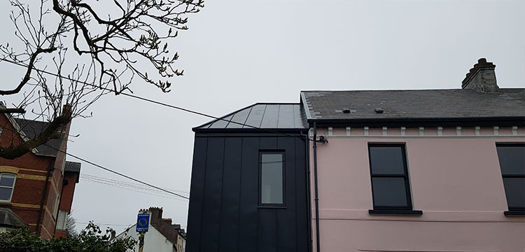 Front of Home with Attached Metal Cladding