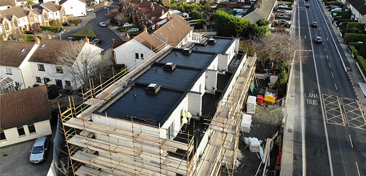 Residential Roof Project - 1-4 Churchview Nutgrove Avenue Pluvitec Waterproof System