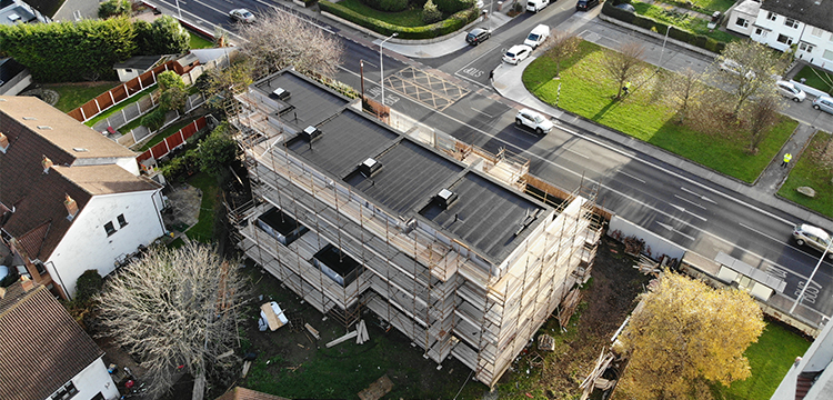 Residential Roof Project - 1-4 Churchview Nutgrove Avenue Pluvitec Waterproof System
