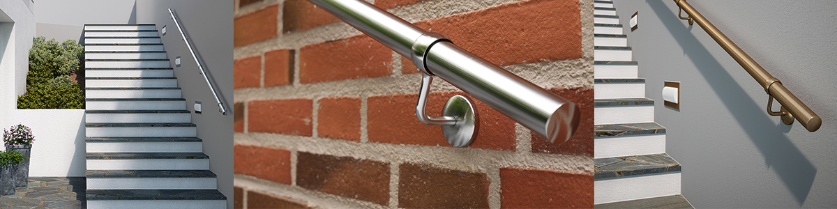 Exterior & Interior Wall-Mounted Stair Handrails